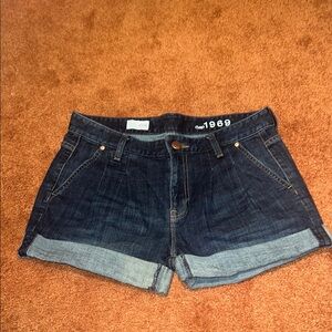 Women’s-GAP Blue Jean Shorts Classic Cuffed Design